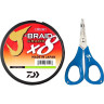 Шнур DAIWA J-Braid X8E-W/SC 0,24мм 300м chartreuse + ножницы 40002968